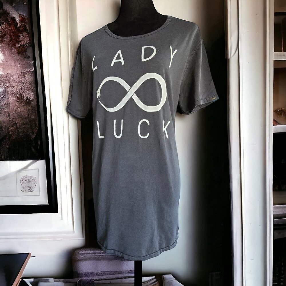 NWT SCOTCH & SODA ( L ) Distressed Detail Gray T-Shirt